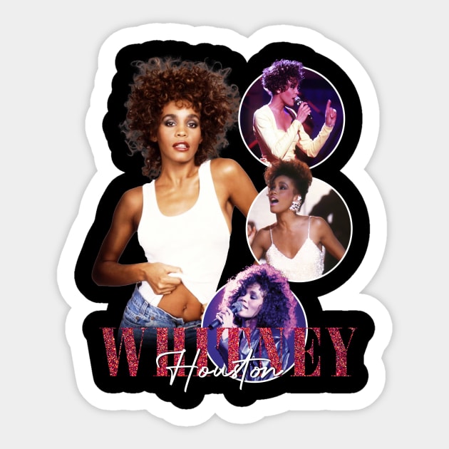 RETRO VINTAGE WHITNEY HOUSTON 90S BOOTLEG STYLE Sticker by Archer Expressionism Style